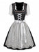 50er Oktoberfest-Dirndl-Set mit Spitzenschürze und Top