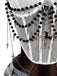 Schwarzer 80er Gothic Korsett mit Perlen