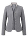 Graue 50er Jacke mit Stehkragen und Zickzack-Besatz