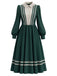 70er Kleid mit Rüschen-Puppenkragen und Langarm