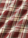 Rotes 70er Set aus Schluppenbluse und Karo-Latzhose mit weitem Bein