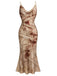 60er Kleid mit blutigem Bandagenprint und Wasserfallausschnitt