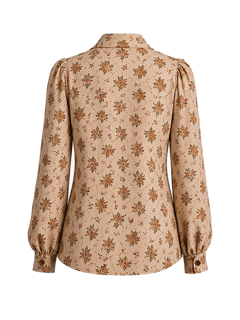 70er Set aus Blumenbluse & Trägerkleid mit Taschen
