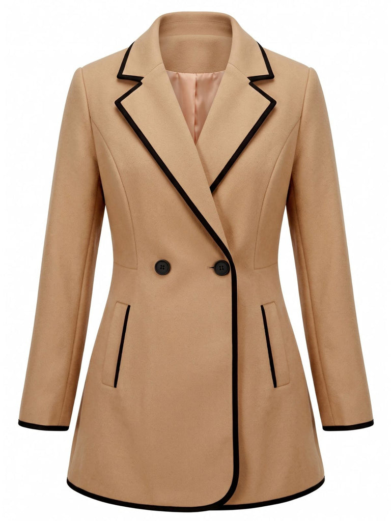 40er Jacke mit Revers und Kontrastpaspel
