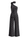 50er Jumpsuit mit Polka-Dots und asymmetrischem Neckholder