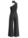 50er Jumpsuit mit Polka-Dots und asymmetrischem Neckholder