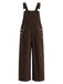 50er Cord-Latzhose mit Taschen und weitem Bein