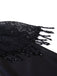 Schwarzer 30er Gothic Meerjungfrauenrock mit Metallic-Glanz und Spitze