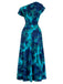 70er Raffkleid mit One-Shoulder und Blumen