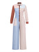 80er Jumpsuit mit Farbblock und Streifen