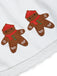 Hellbraunes 50er Weihnachtskleid mit Lebkuchenmännchen-Schürze