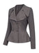 Dunkelgrauer 40er Blazer mit V-Ausschnitt