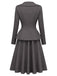 40er Blazer-Top & Rock Set mit V-Ausschnitt