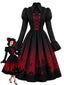 [Vorverkauf] 50er Gothic Kleid mit Fledermausprint und Schnürung
