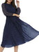 Bordeauxrotes 40er Chiffonkleid mit Polka-Dots und Bindegürtel