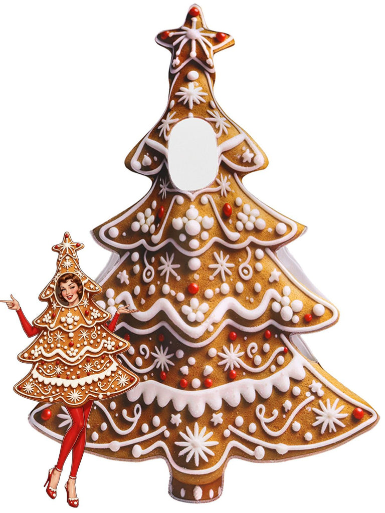 70er Weihnachtskostümkleid in Lebkuchen-Tannenbaumform