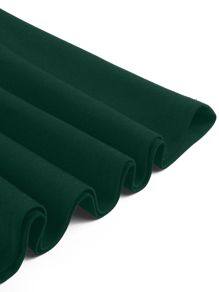 Grünes 50er Colorblock-Kleid mit Karree-Ausschnitt und Halbärmeln