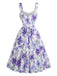 50er Träger-Swingkleid mit lavendelfarbenen Blumen