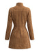 70er Western-Wildlederkleid mit Stickerei und Fransen