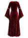 70er Mittelalter-Maxikleid mit Samt und Schnürung