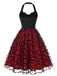 50er Halloween Kleid mit Fledermausprint und Neckholder