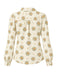 60er Langarm-Blumenbluse mit Revers