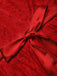 Rotes 50er Spitzen-Swingkleid mit Herzausschnitt und Schleife