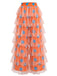 Orange 70er Disco Hose mit Polka-Dots und Rüschen