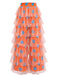 Orange 70er Disco Hose mit Polka-Dots und Rüschen