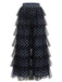Schwarze 60er Hose mit Polka-Dots und Rüschen