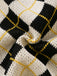 80er Argyle-Strickjacke mit V-Ausschnitt und Knopfleiste