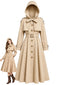 [Vorverkauf] Khaki 50er Kapuzenkleid mit Zweiteiler-Optik und Gürtel