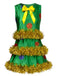 Grünes 70er ärmelloses A-Linien-Kleid mit Weihnachtsbaum