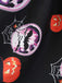 Schwarzes 50er Halloween Kleid mit Blütenkragen und Langarm