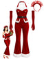 [Vorverkauf] Roter 60er Weihnachts-Jumpsuit mit Samt und Schlag