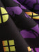 50er Halloween Swingkleid mit Spukhaus- und Kürbis-Fledermaus-Print