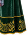 Grünes 40er Mittelalterkleid aus Samt mit Stickerei und Gürtel