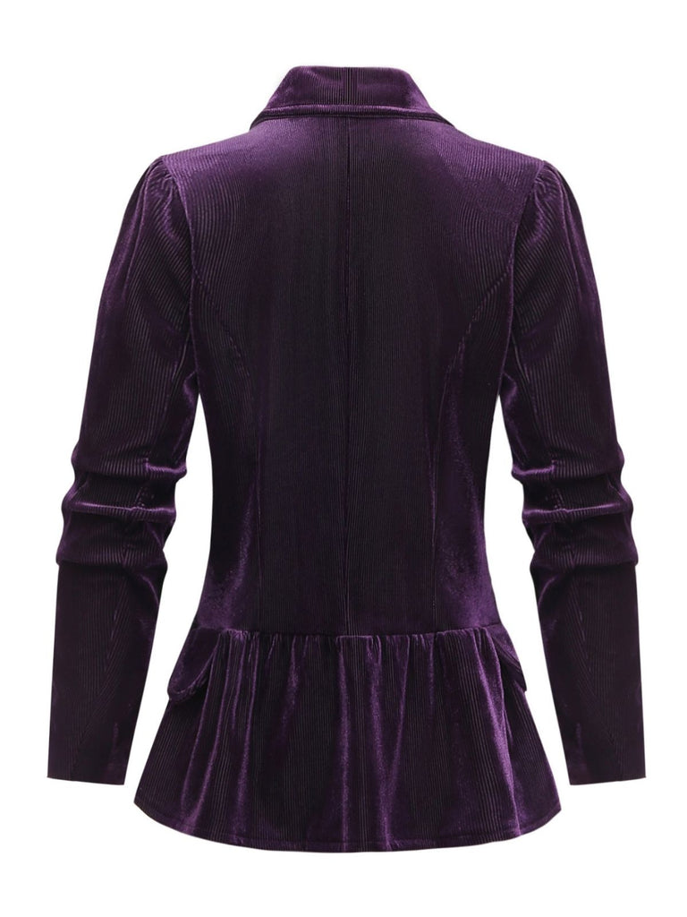 Lila 50er Cordjacke mit Reverskragen
