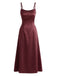 Weinrotes 40er Satin-Slipkleid & Schal