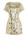 60er Disco-Paillettenkleid mit Rundhalsausschnitt