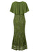 Grünes 20er Meerjungfrauenkleid mit floraler Paillettenstickerei
