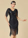 20er Gatsby-Flapperkleid mit Pailletten und Fransen