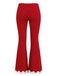 60er Lounge-Set aus Stricktop und Schlaghose mit Punkten und Spitzenbesatz