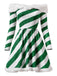 Grünes 50er Carmenkleid mit Zuckerstangenstreifen