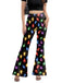 50er High-Waist-Schlaghose mit Weihnachts-Print