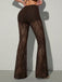 70er High-Waist-Schlaghose aus transparenter Spitze