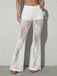 70er High-Waist-Schlaghose aus transparenter Spitze