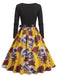 40er Halloween Kleid mit Totenkopf- und Rosenprint