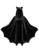 Schwarzes 80er Halloween-Kapuzencape mit Katzenohren