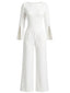 60er Jumpsuit mit geschlitzten Ärmeln und weitem Bein
